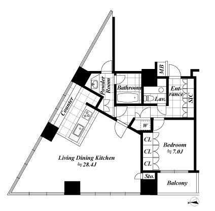 1LDKの間取図